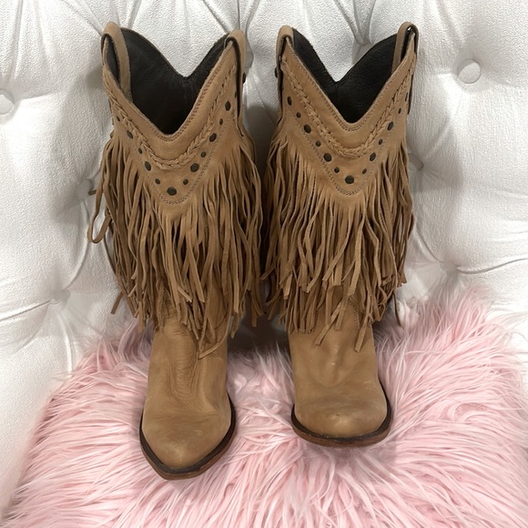 Liberty Black LB 71124 Vegas Fringe Cowboy Boots - Picture 1 of 8